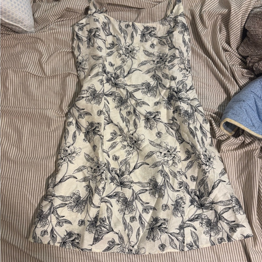 A New Day Black Floral on Cream Skirt